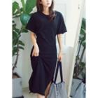 Tie-waist Long T-shirt Dress