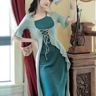 Two-tone Midi Sheath Dress (various Designs)