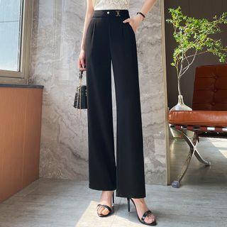 Mid Waist Straight Leg Pants