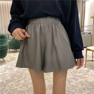 Faux Leather A-line Shorts