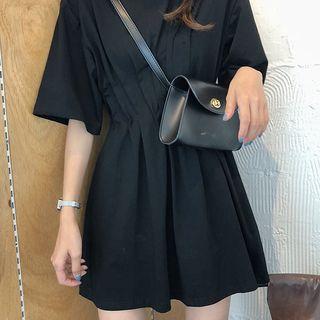 Plain Slim-fit Midi Dress