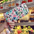 Geometric Print Long Wallet