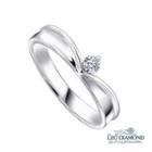 18k White Gold Diamond Solitaire Angel Polished Women Ring