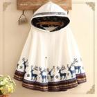 Nordic Embroidered Hooded Cape
