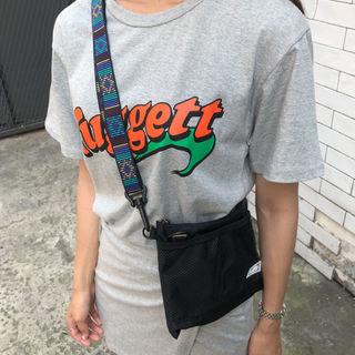 Embroidered-strap Cross Bag