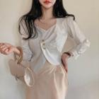 Long-sleeve Asymmetric Cropped Top