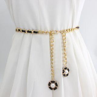 Chain Faux Pearl Waist Belt