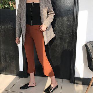 Side Slit Cropped Pants