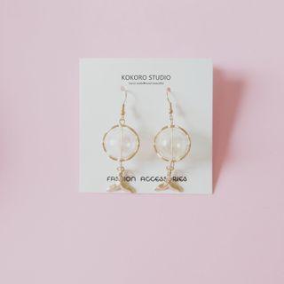 Glass Bead Mermaid Tail Drop Earring