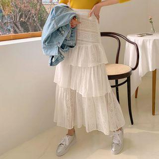 Lace Maxi Tiered Skirt