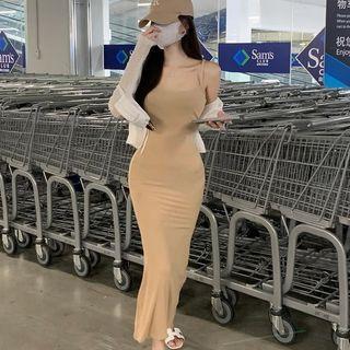 Spaghetti Strap Midi Mermaid Dress / Cardigan