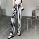 High Waist Striped Loose Fit Pants