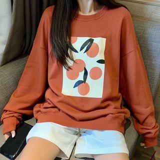 Tangerine Print Pullover