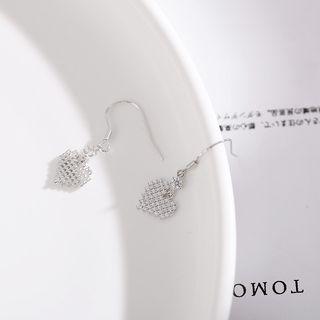 Heart Rhinestone Drop Earring As Shown In Figure - One Size