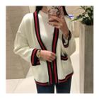 Color-block Ribbed Cardigan