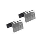 Fashion And Simple Plated Black Geometric Square Cufflinks Black - One Size