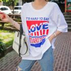 Its Hard To Say Love Lettering T-shirt