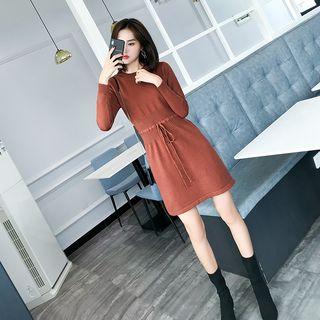 Long-sleeve Mini Shift Knit Dress