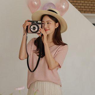 V-neck Boucl  Knit Top