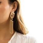 Chain Fringe Drop Earring 1 Pair - 2512 - Gold - One Size