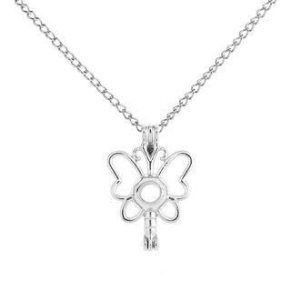 Butterfly Pendant Necklace Silver - One Size