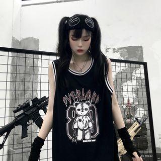 Elbow-sleeve Printed T-shirt / Tank Top