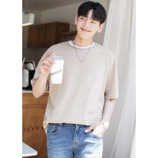 Linen Blend Loose-fit Striped T-shirt