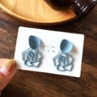 Rose Drop Sterling Silver Ear Stud / Clip-on Earring