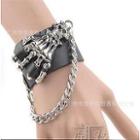 Chain Accent Leather Bangle