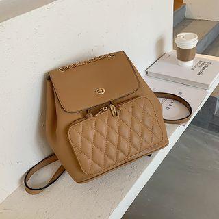 Quilted Panel Chain Backpack