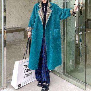 Two Way Gingham Fleece Coat