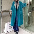 Two Way Gingham Fleece Coat