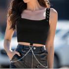 Chain-detail Crop Tank Top
