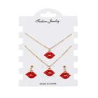 Set: Lips Necklace + Drop Earrings