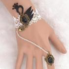Black Swan Crochet Ring Bracelet