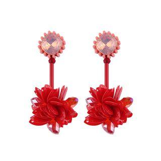 Sequined Flower Dangle Earring
