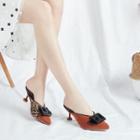 Pointy-toe Buckled Kitten Heel Mules