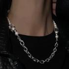 Freshwater Pearl Stainless Steel Choker 1pc - Silver - One Size