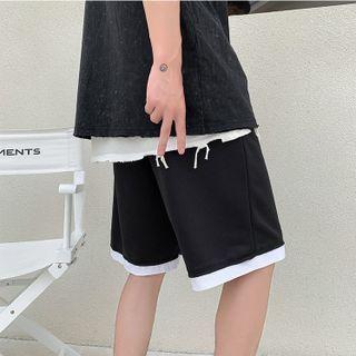 Two-tone Panel Straight Leg Sweatshorts