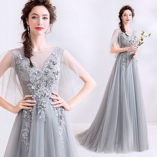 Sheer A-line Evening Gown