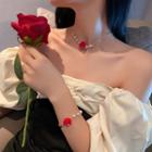 Rose Faux Pearl Choker / Bracelet