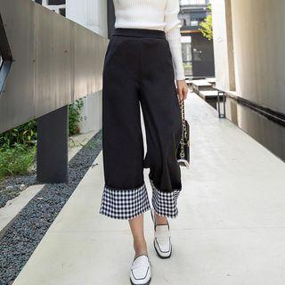 Cropped High-waist Straight-cut Pants