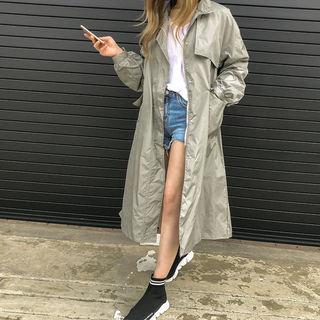 Stand-collar Flap-pocket Long Parka