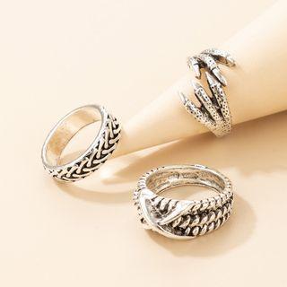 Set Of 2 Pairs: Butterfly Hoop Earring 19933 - Set Of 3 - Silver - One Size