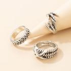 Set Of 2 Pairs: Butterfly Hoop Earring 19933 - Set Of 3 - Silver - One Size