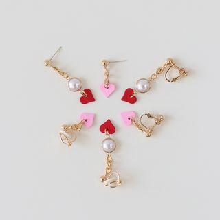 Heart Beaded Drop Earrings