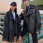 Couple Matching Faux-leather Biker Jacket