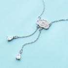 925 Sterling Silver Rhinestone Cloud Pendant Necklace Silver - One Size