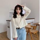 Frog Buttoned Cropped Shirt As Shown In Figure - One Size
