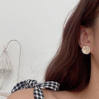 Flower Stud Earring 1 Pair - Earring - Shell - Flower - Gold - One Size